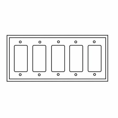 COOPER INDUSTRIES Eaton Wallplate, 4-1/2 in L, 10 in W, 5-Gang, Thermoset, Ivory 2165V-BOX